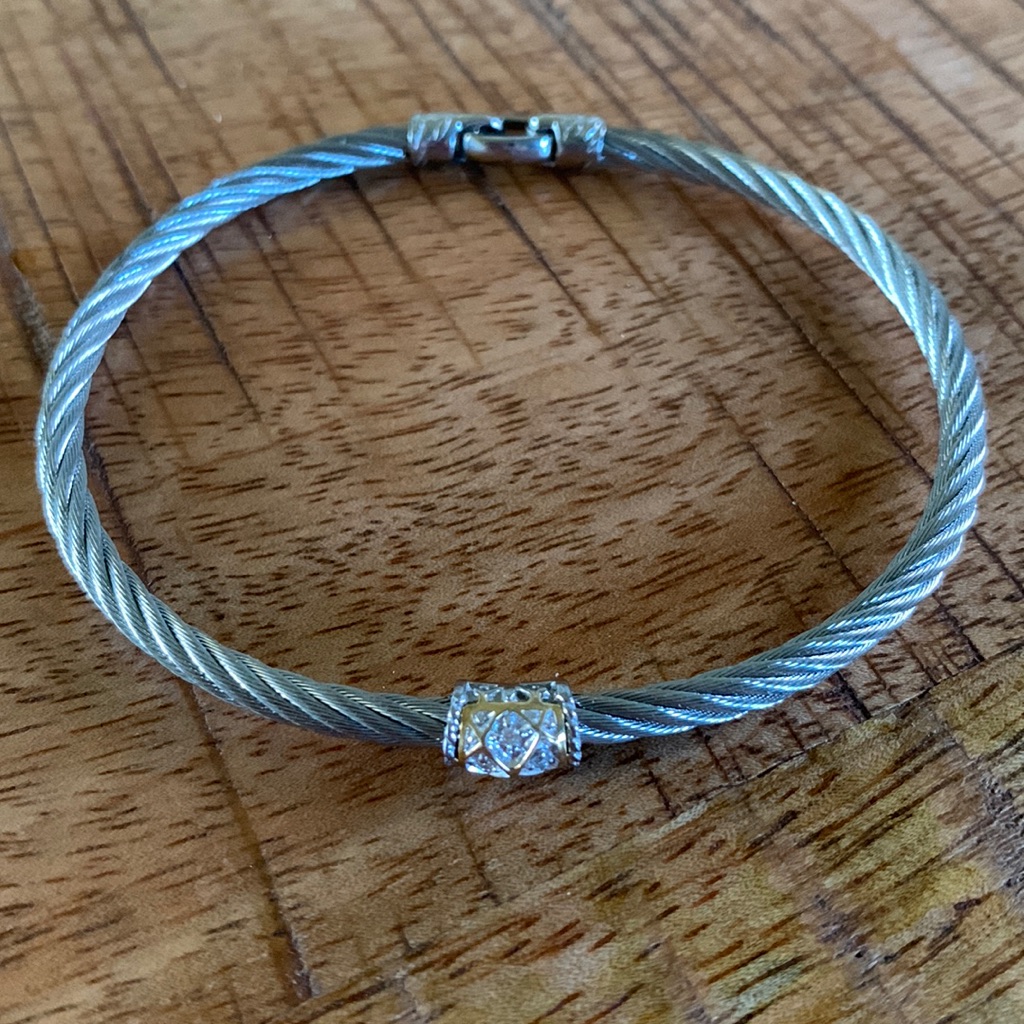 Charriol Steel & Gold Cable Bracelet With Diamonds